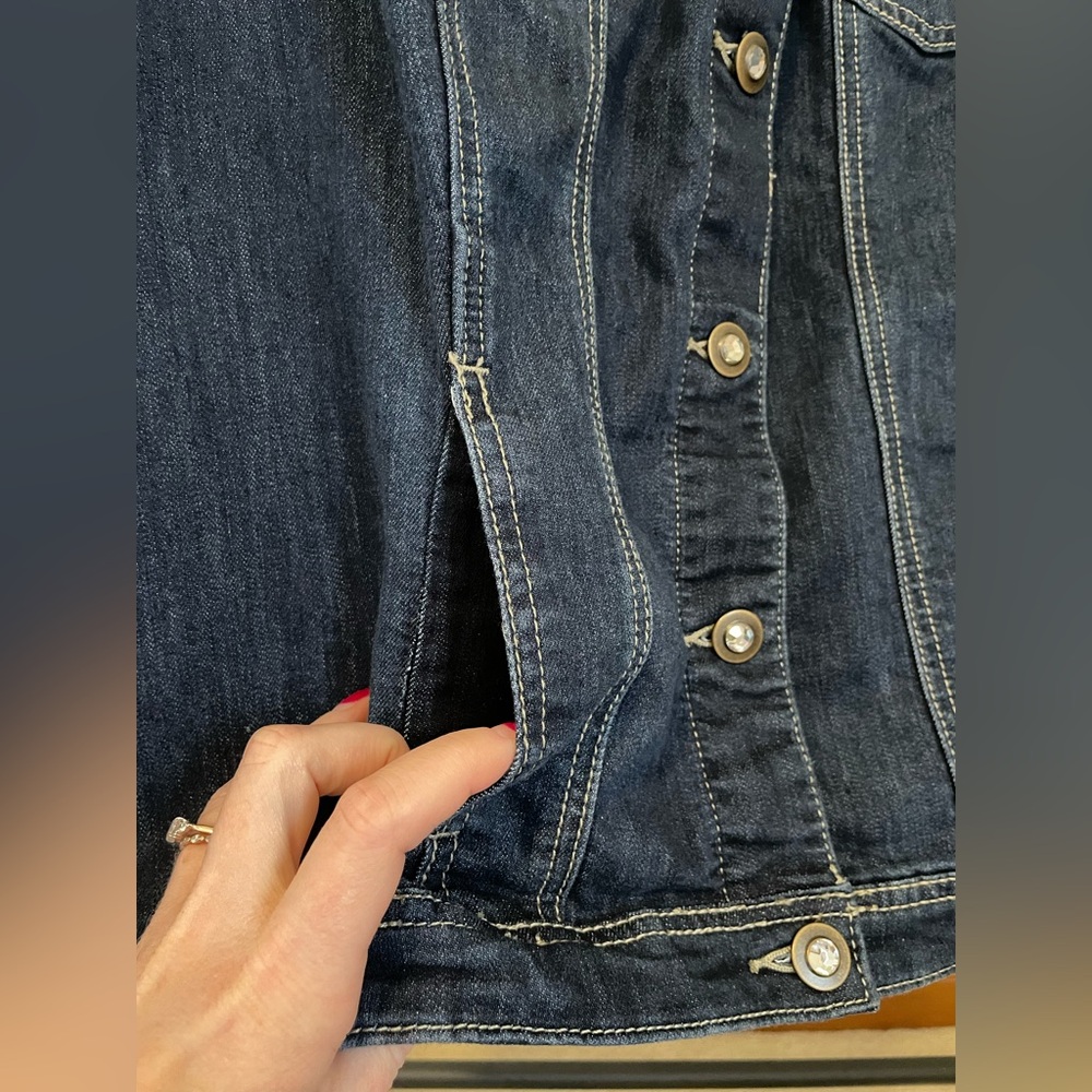CJ Banks Dark Blue Denim Vest - Picture 7 of 8